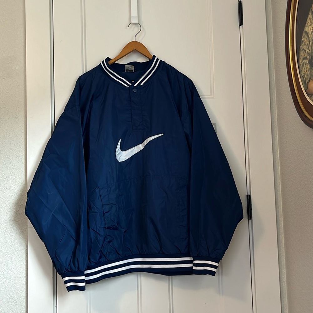 90s Nike navy blue windbreaker pull over